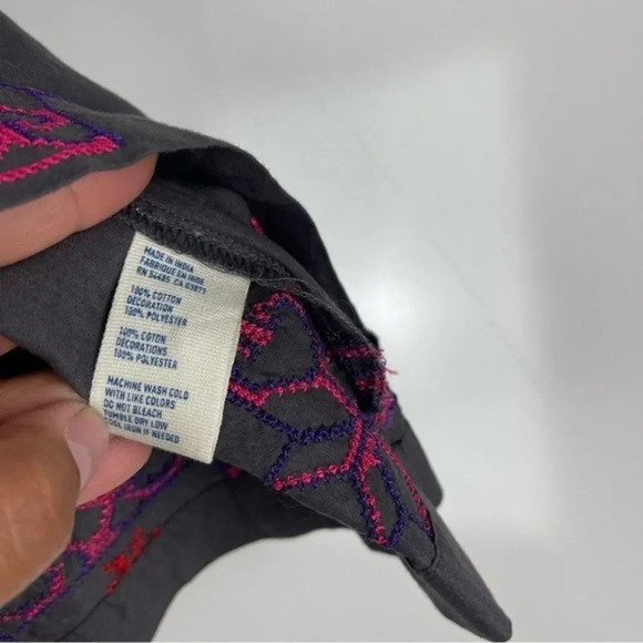 American Eagle Outfitters Grey Cotton Embroidered Mini Skirt Women's Size Small - Picture 4 of 6